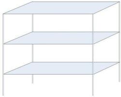 Schulte Design Andras fém polcállvány, alapkivitel, 200 x 200 x 80 cm, 1 200 kg, 3 polccal, horganyzott