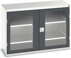 bott Műhelyszekrény átlátszó ajtókkal Bott Verso, 90 x 130 x 55 cm, 2 polccal, szürke-antracit