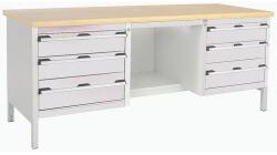 bott Műhelyasztal Bott Cubio Tároló, 84 x 200 x 75 cm, 6 fiók, polc, multiplex, szürke-szürke