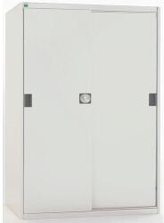 bott Műhelyszekrény tolóajtókkal, 160 x 130 x 65 cm, 3 polccal, szürke-szürke