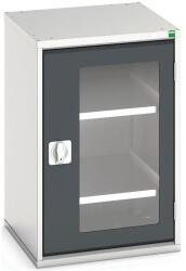 bott Műhelyszekrény átlátszó ajtókkal Bott Verso, 80 x 52, 5 x 55 cm, 2 polccal, szürke-antracit