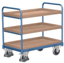 Variofit Polcos kocsi, 250 kg-ig, 3 polc emelt élekkel, 99 x 126 x 80 cm, kék