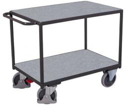Variofit Polcos kocsi fogantyúval, 500 kg-ig, 2 polc, 92 x 139 x 80 cm, szürke - manutan - 219 469 Ft