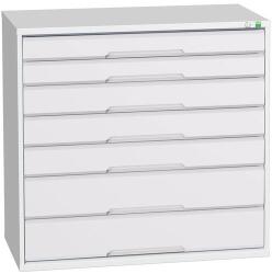bott Műhely fiókos szekrény Bott Verso, 100 x 105 x 55 cm, 7 fiókos, szürke-szürke