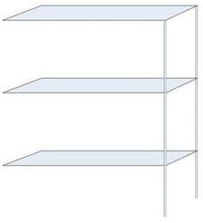Schulte Design Andras fém polcállvány, hozzáépíthető, 200 x 150 x 40 cm, 1 200 kg, 3 polccal, horganyzott