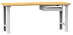 POLAK Műhelyasztal KOMBI PB5825, 2500 x 800 x 890 mm, BÜKK, szürkésszürke
