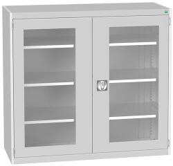 bott Műhelyszekrény átlátszó ajtókkal Bott Cubio, 120 x 130 x 52, 5 cm, 3 polccal, szürke-szürke