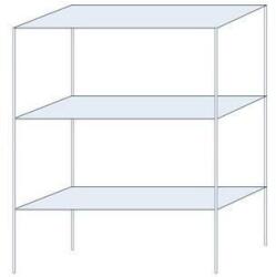 Schulte Design Andras fém polcállvány, alapkivitel, 200 x 150 x 50 cm, 1 200 kg, 3 polccal, horganyzott