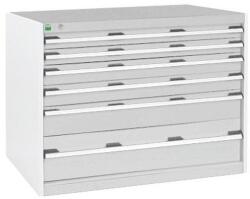 bott Műhely fiókos szekrény Bott Cubio, 80 x 105 x 65 cm, 6 fiókos, szürke-szürke