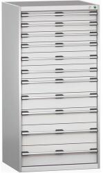 bott Műhely fiókos szekrény Bott Cubio 200, 160 x 80 x 75 cm, 11 fiókos, szürke-szürke