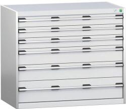 bott Műhely fiókos szekrény Bott Cubio 200, 90 x 105 x 65 cm, 6 fiókos, szürke-szürke