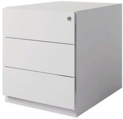 Bisley alacsony mozgatható fém iratszekrény, 3 fiókos, szürke