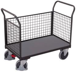 Cordes Platform kocsi két fogantyúval hálós panellel és oldalfallal, 500 kg-ig, 101, 5 x 119 x 60 cm, szürke