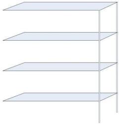 Schulte Design Andras fém polcállvány, hozzáépíthető, 250 x 200 x 50 cm, 1 600 kg, 4 polccal, horganyzott