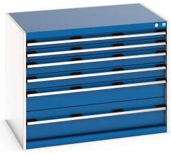 bott Műhely fiókos szekrény Bott Cubio 200, 80 x 105 x 75 cm, 6 fiókos, szürke-kék