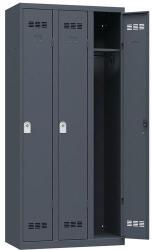 Vinco hegesztett öltözőszekrény, 3 rekeszes, 300 mm, hengerzárral, antracit/antracit