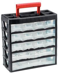 VISO Műanyag szekrény 15 fiók 27 rekesz címketartóval