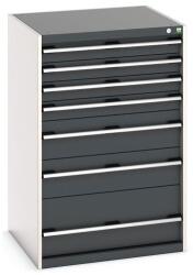 bott Műhely fiókos szekrény Bott Cubio, 120 x 80 x 75 cm, 7 fiókos, szürke-antracit