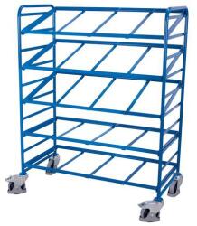 Cordes Euro polcos kocsi ferde polcokkal ellátott ládákhoz, 5 polccal, 135 x 66, 5 x 170 cm, kék