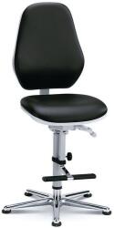 Bimossa Antisztatikus ESD munkaszék Bimos 9143 lábtartóval, tartós kontaktussal, siklókkal, műbőr, fekete/szürke