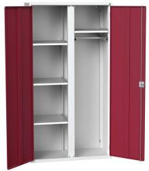 bott Verso fém karbantartó szekrény, 200 x 105 x 55 cm, 4 polcos, szürke-piros