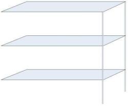 Schulte Design Andras fém polcállvány, hozzáépíthető, 200 x 200 x 60 cm, 1 200 kg, 3 polccal, horganyzott