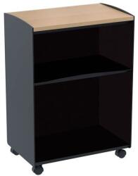 PAPERFLOW irodai kocsi, 2 polcos, fekete