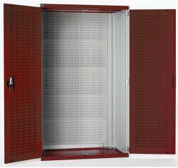 bott Műhelyszekrények perforált panelekkel doboz/doboztartókhoz, 120 x 105 x 65 cm, szürke-piros