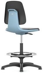 Bimossa Labsit 9121 munkaszék siklóval, lábtartóval, poliuretán, antracit/kék