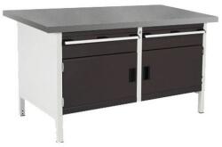 bott Műhelyasztal Bott Cubio Tároló, 84 x 150 x 75 cm, 2 szekrény, 2 fiók, linóleum, szürke-antracit