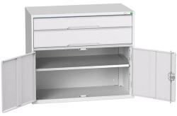 bott Műhely fiókos szekrény Bott Verso, 90 x 105 x 55 cm, 2 fiók, 1 szekrény, szürke-szürke