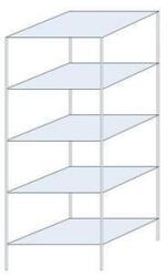 Schulte Design Taranis fém polcállvány, alapkivitel, 200 x 75 x 60 cm, 2 330 kg, 5 polccal, ezüst