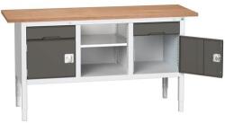 bott Verso műhelyasztal, állítható magasságú, 83-93 x 175 x 60 cm, multiplex, 2 fiók, 1 polc, 2 szekrény, szürke-antracit