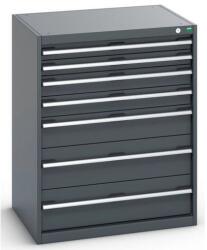 bott Műhely fiókos szekrény Bott Cubio 200, 100 x 80 x 65 cm, 7 fiókos, antracit-antracit