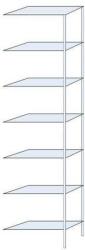 Schulte Design Ogmios fém polcállvány, hozzáépíthető, 300 x 75 x 30 cm, 2300 kg, 7 polc, 150 kg/polc, horganyzott