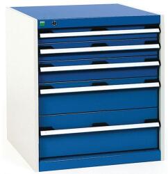 bott Műhely fiókos szekrény Bott Cubio, 70 x 65 x 75 cm, 5 fiókos, szürke-kék