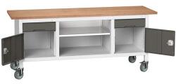 bott Mobil műhelyasztal Bott Verso Storage, 200 x 60 x 83 cm, multiplex, 2 fiók, 1 polc, 2 szekrény, szürke-antracit