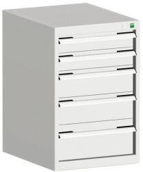 bott Műhely fiókos szekrény Bott Cubio, 80 x 52, 5 x 52, 5 cm, 5 fiókos, szürke-szürke