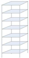 Schulte Design Ogmios fém polcállvány, alapkivitel, 300 x 100 x 60 cm, 2300 kg, 7 polc, 250 kg/polc, horganyzott