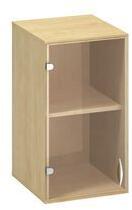 Alfa Office Alfa 500 alacsony, keskeny hozzáépíthető szekrény, 71, 7 x 40 x 45, 8 cm, üvegajtóval - balos kivitel, vadkörte mintázat