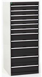 bott Műhely fiókos szekrény Bott Cubio, 160 x 65 x 75 cm, 11 fiók, szürke-antracit