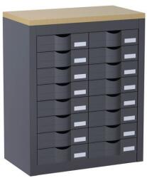 PAPERFLOW Fiókszekrény Paperflow, 16 fiókos, antracit