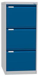 Kovona Tyne egysoros fém A4-es irattartó szekrény, 3 fiók, kék/szÜrke