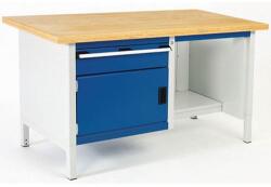 bott Műhelyasztal Bott Cubio Tároló, 84 x 150 x 75 cm, 1 szekrény, 1 fiók, polc, linóleum, szürke-kék