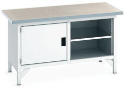 bott Műhelyasztal Bott Cubio Tároló, 84 x 150 x 75 cm, 1 szekrény, nyitott rész polccal, linóleum, szürke-szürke