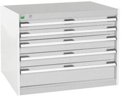 bott Műhely fiókos szekrény Bott Cubio, 60 x 80 x 65 cm, 5 fiókos, szürke-szürke