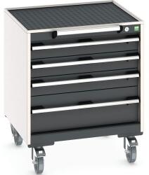 bott Cubio mobil fiókos szekrény, 78, 5 x 65 x 65 cm, 4 fiókos, matt, szürke-antracit
