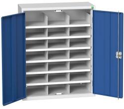 bott Verso fém műhelyszekrény rekesszel, 100 x 80 x 35 cm, 21 rekeszes, szürke-kék