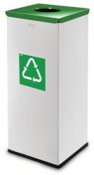 ALDA EKO Square fém szemétkosár szelektív hulladékgyűjtésre, 60 l űrtartalom, zöld
