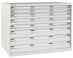 bott Műhely fiókos szekrény Bott Cubio, 100 x 130 x 75 cm, 8 fiókos, szürke-szürke